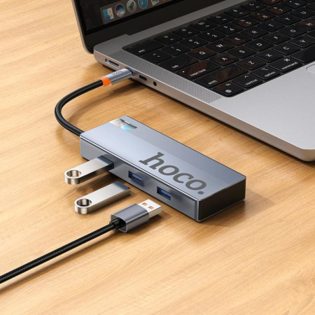 Хаб hoco. 5в1 (HDTV+PD+USB3.0*3) (HB50) Темно-серый Хаб hoco. 5в1 (HDTV+PD+USB3.0*3) (HB50) Темно-серый