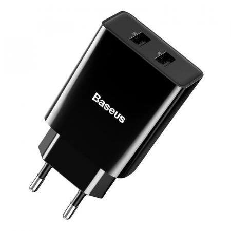 Сетевое зарядное устройство Baseus Speed Mini Dual USB Charger 10,5 Вт TC-012 (CCFS-R01) Черный Сетевое зарядное устройство Baseus Speed Mini Dual USB Charger 10,5 Вт TC-012 (CCFS-R01) Черный