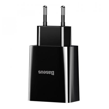 Сетевое зарядное устройство Baseus Speed Mini Dual USB Charger 10,5 Вт TC-012 (CCFS-R01) Черный Сетевое зарядное устройство Baseus Speed Mini Dual USB Charger 10,5 Вт TC-012 (CCFS-R01) Черный