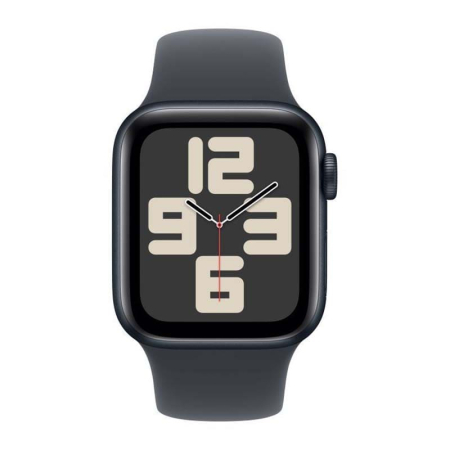 Apple Watch SE (2024), 40 мм корпус из алюминия цвета «Midnight», ремешок Sport Band размера S/M цвета «Midnight» Apple Watch SE (2024), 40 мм корпус из алюминия цвета «Midnight», ремешок Sport Band размера S/M цвета «Midnight»