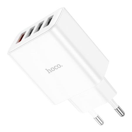 Сетевое зарядное устройство USB hoco. QC3.0 4USB порта 28,5 Вт (C102A) Белый Сетевое зарядное устройство USB hoco. QC3.0 4USB порта 28,5 Вт (C102A) Белый