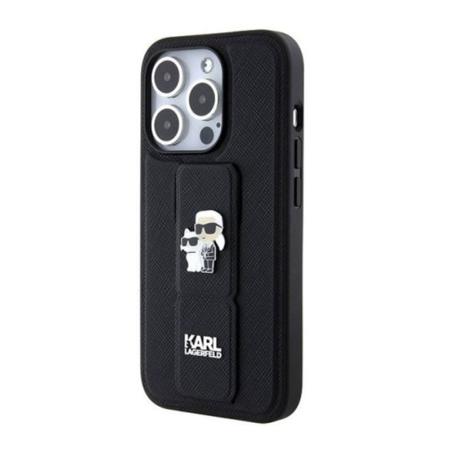 Чехол Karl Lagerfeld для iPhone 15 Pro Karl hc gripstand saffiano kc pins (KLHCP15LGSAKCPK) Черный Чехол Karl Lagerfeld для iPhone 15 Pro Karl hc gripstand saffiano kc pins (KLHCP15LGSAKCPK) Черный