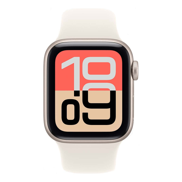 Apple Watch SE 3 (2025), 44 мм корпус из алюминия цвета «Starlight», ремешок Sport Band размера S/M цвета «Starlight» Apple Watch SE 3 (2025), 44 мм корпус из алюминия цвета «Starlight», ремешок Sport Band размера S/M цвета «Starlight»