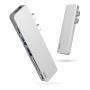 Хаб WiWU 2*USB3.0+2*Type-C+HDMI+SD+TF (T8) Серый Хаб WiWU 2*USB3.0+2*Type-C+HDMI+SD+TF (T8) Серый
