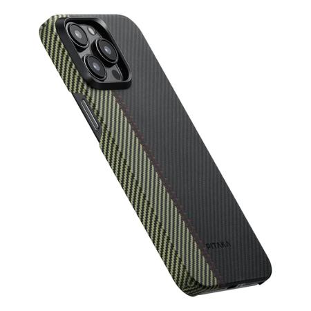 Чехол для iPhone 15 Pro Max Pitaka Fusion Weaving MagEZ Case 4, Overture, кевлар (арамид) (FO1501PM) Черный/зеленый Чехол для iPhone 15 Pro Max Pitaka Fusion Weaving MagEZ Case 4, Overture, кевлар (арамид) (FO1501PM) Черный/зеленый