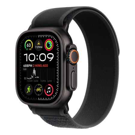 Apple Watch Ultra 2 (2024), 49 мм корпус из титана цвета «Black», ремешок Trail Loop размера M/L цвета «Black» Apple Watch Ultra 2 (2024), 49 мм корпус из титана цвета «Black», ремешок Trail Loop размера M/L цвета «Black»