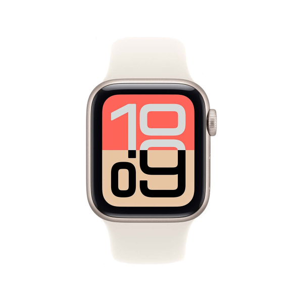 Apple Watch SE 3 (2025), 40 мм корпус из алюминия цвета «Starlight», ремешок Sport Band размера M/L цвета «Starlight»
