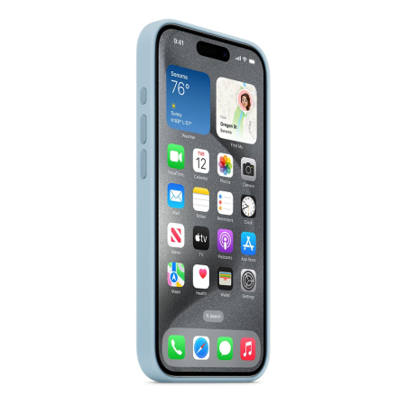 Чехол Silicone Case для Apple iPhone 15 Pro с MagSafe Light Blue, нежно голубой Чехол Silicone Case для Apple iPhone 15 Pro с MagSafe Light Blue, нежно голубой