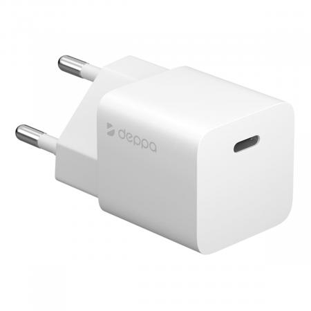 СЗУ Deppa Wall Charger GaN USB-C, Power Delivery, 20Вт (11400) Белый СЗУ Deppa Wall Charger GaN USB-C, Power Delivery, 20Вт (11400) Белый