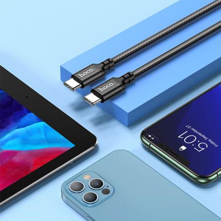 Кабель hoco. Super Fast Charging Data Cable разъем Type-C – Type-C, 1 м (X14) Черный Кабель hoco. Super Fast Charging Data Cable разъем Type-C – Type-C, 1 м (X14) Черный
