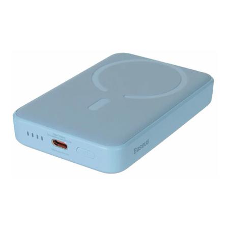 Внешний аккумулятор Baseus Magnetic Mini Wireless Fast Charge Power Bank 10000mAh 20W с поддержкой беспроводной зарядки (PPCX110103) Голубой Внешний аккумулятор Baseus Magnetic Mini Wireless Fast Charge Power Bank 10000mAh 20W с поддержкой беспроводной зарядки (PPCX110103) Голубой