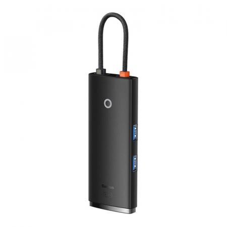 Хаб Baseus Lite Series 6-Port Type-C HUB Docking Station (Type-C to HDMI+USB3.0x2+PD+SD/TF) (WKQX050101) Черный Хаб Baseus Lite Series 6-Port Type-C HUB Docking Station (Type-C to HDMI+USB3.0x2+PD+SD/TF) (WKQX050101) Черный
