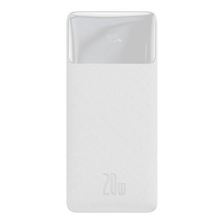 Внешний аккумулятор Baseus Bipow Digital Display Fast Charge Power Bank 20000mAh 20W Overseas Edition PPBD20K (PPBD050302) Белый Внешний аккумулятор Baseus Bipow Digital Display Fast Charge Power Bank 20000mAh 20W Overseas Edition PPBD20K (PPBD050302) Белый