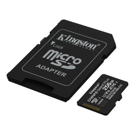 Карта памяти Micro SecureDigital 256Gb Kingston Canvas Select Plus (SDCS3/256GB) + SD адаптер