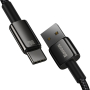 Кабель Baseus Tungsten Gold Fast Charging Data USB - Type-C, 100W, 1 м (CAWJ000001) Черный Кабель Baseus Tungsten Gold Fast Charging Data USB - Type-C, 100W, 1 м (CAWJ000001) Черный