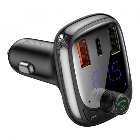 Автомобильное зарядное устройство с функцией FM-трансмиттера Baseus Quick Charger T typed Wireless MP3 (CCTM-B01) Черный Автомобильное зарядное устройство с функцией FM-трансмиттера Baseus Quick Charger T typed Wireless MP3 (CCTM-B01) Черный