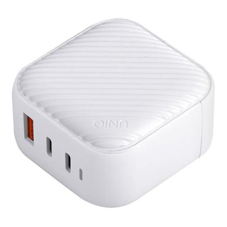 Сетевое зарядное устройство UNIQ Verge Pro 66 Вт GaN, 2 USB-C + USB-A Белый Сетевое зарядное устройство UNIQ Verge Pro 66 Вт GaN, 2 USB-C + USB-A Белый
