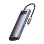 Хаб Baseus Metal Gleam Series 4в1 Multifunctional Type-C - USB3.0*4 HUB Docking Station WKWG070013 (BS-OH066) Серый Хаб Baseus Metal Gleam Series 4в1 Multifunctional Type-C - USB3.0*4 HUB Docking Station WKWG070013 (BS-OH066) Серый