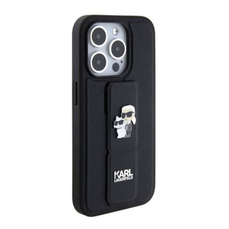 Чехол Karl Lagerfeld для iPhone 15 Pro Karl hc gripstand saffiano kc pins (KLHCP15LGSAKCPK) Черный Чехол Karl Lagerfeld для iPhone 15 Pro Karl hc gripstand saffiano kc pins (KLHCP15LGSAKCPK) Черный