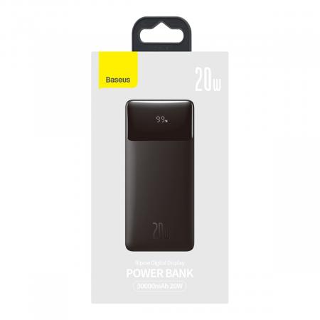 Внешний аккумулятор Baseus Bipow Digital Display Power Bank 30000mAh 20W PPDML-N01 (PPBD30K) Черный Внешний аккумулятор Baseus Bipow Digital Display Power Bank 30000mAh 20W PPDML-N01 (PPBD30K) Черный