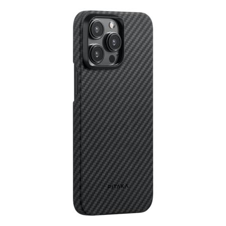 Чехол для iPhone 15 Pro Pitaka MagEZ Case 4 кевлар (арамид) (KI1501P) Черно-серый Чехол для iPhone 15 Pro Pitaka MagEZ Case 4 кевлар (арамид) (KI1501P) Черно-серый