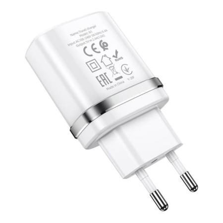 Сетевое зарядное устройство hoco. USB Indicator single port safety charger (N1) Белый Сетевое зарядное устройство hoco. USB Indicator single port safety charger (N1) Белый