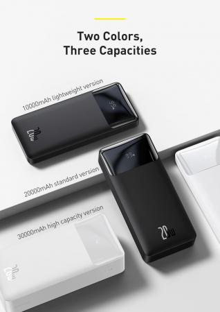 Внешний аккумулятор Baseus Bipow Digital Display Power Bank 30000mAh 20W PPDML-N02 (PPBD30K) Белый Внешний аккумулятор Baseus Bipow Digital Display Power Bank 30000mAh 20W PPDML-N02 (PPBD30K) Белый