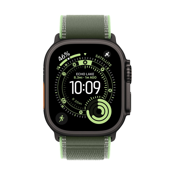 Apple Watch Ultra 3 (2025), 49 мм корпус из титана цвета «Black», ремешок Trail Loop размера S/M цвета «Green/Neon» Apple Watch Ultra 3 (2025), 49 мм корпус из титана цвета «Black», ремешок Trail Loop размера S/M цвета «Green/Neon»