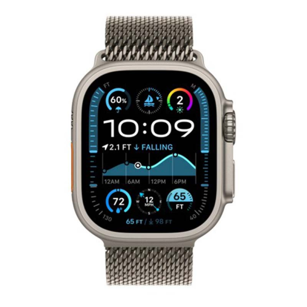 Apple Watch Ultra 2 (2024), 49 мм корпус из титана цвета «Natural», ремешок Titanium Milanese Loop размера M цвета «Natural» Apple Watch Ultra 2 (2024), 49 мм корпус из титана цвета «Natural», ремешок Titanium Milanese Loop размера M цвета «Natural»