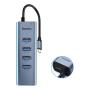 Переходник Baseus для MacBook HUB Enjoy series (Type-C to USB3.0*4 + PD) (CAHUB-Q0G) Deep Grey, темно-серый Переходник Baseus для MacBook HUB Enjoy series (Type-C to USB3.0*4 + PD) (CAHUB-Q0G) Deep Grey, темно-серый
