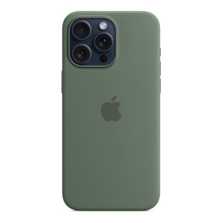 Чехол Silicone Case для Apple iPhone 15 Pro Max с MagSafe (original) Cypress, зеленый Чехол Silicone Case для Apple iPhone 15 Pro Max с MagSafe (original) Cypress, зеленый