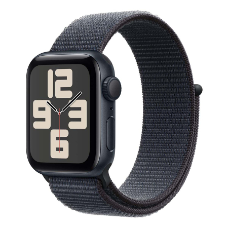 Apple Watch SE (2024), 40 мм корпус из алюминия цвета «Midnight», ремешок Sport Loop цвета «Ink» Apple Watch SE (2024), 40 мм корпус из алюминия цвета «Midnight», ремешок Sport Loop цвета «Ink»