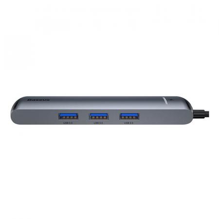 Переходник Baseus для MacBook HUB Mechanical eye 6в1 (USB/HDMI/Type-C/RJ45) (CAHUB-J0G) Deep Grey, темно-серый Переходник Baseus для MacBook HUB Mechanical eye 6в1 (USB/HDMI/Type-C/RJ45) (CAHUB-J0G) Deep Grey, темно-серый