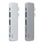 Хаб WiWU 2*USB3.0+2*Type-C+HDMI+SD+TF (T8) Серый Хаб WiWU 2*USB3.0+2*Type-C+HDMI+SD+TF (T8) Серый