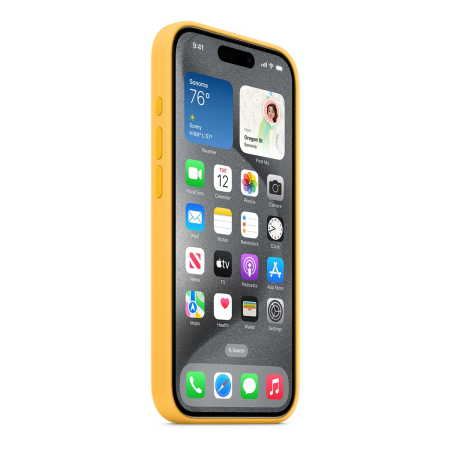 Чехол Silicone Case для Apple iPhone 15 Pro с MagSafe Yellow, Желтый Чехол Silicone Case для Apple iPhone 15 Pro с MagSafe Yellow, Желтый