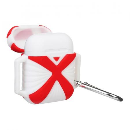 Чехол для Apple AirPods ударопрочный i-Smile (IPH1443) White/Red, белый/красный Чехол для Apple AirPods ударопрочный i-Smile (IPH1443) White/Red, белый/красный