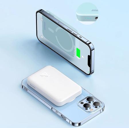 Внешний аккумулятор Baseus Magnetic Mini Wireless Fast Charge power bank с поддержкой беспроводной зарядки 6000mAh 20 Вт (PPCXM06A) Белый Внешний аккумулятор Baseus Magnetic Mini Wireless Fast Charge power bank с поддержкой беспроводной зарядки 6000mAh 20 Вт (PPCXM06A) Белый