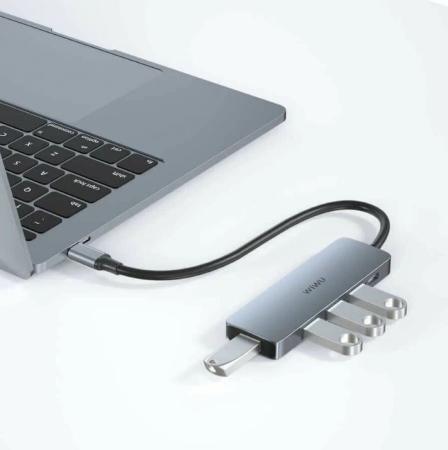 USB Хаб WiWU Alpha 541BC 5в1 Type C to 3xUSB 2.0 + USB 3.0 + Type C PD 60 Вт (A541BC) Серый USB Хаб WiWU Alpha 541BC 5в1 Type C to 3xUSB 2.0 + USB 3.0 + Type C PD 60 Вт (A541BC) Серый