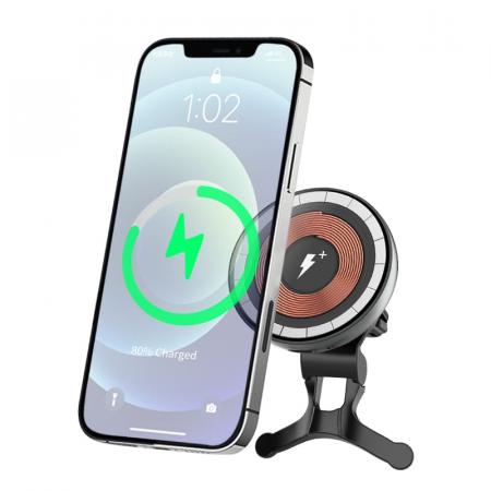 Автомобильный держатель с беспроводной зарядкой WiWU Transparent magnetic Car Mount (CH-309) Серый Автомобильный держатель с беспроводной зарядкой WiWU Transparent magnetic Car Mount (CH-309) Серый