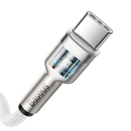 Кабель Baseus Cafule Series Metal Data Cable Type-C - Type-C, 100W, 1 м (CATJK-C02) Белый Кабель Baseus Cafule Series Metal Data Cable Type-C - Type-C, 100W, 1 м (CATJK-C02) Белый