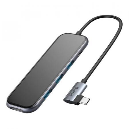 Переходник Baseus для MacBook HUB Multifunctional (Type-C to 4xUSB3.0+PD) (CAHUB-EZ0G) Deep Grey, темно-серый Переходник Baseus для MacBook HUB Multifunctional (Type-C to 4xUSB3.0+PD) (CAHUB-EZ0G) Deep Grey, темно-серый