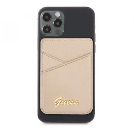 Магнитный бумажник Guess Wallet Cardslot MagSafe Saffiano Script logo (GUWMSSASLGO) Золотой Магнитный бумажник Guess Wallet Cardslot MagSafe Saffiano Script logo (GUWMSSASLGO) Золотой