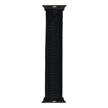 Ремешок для Apple Watch Series 42/44/45/49 Mutural Seasonal Yarn loopnylon Black/Blue, черный Ремешок для Apple Watch Series 42/44/45/49 Mutural Seasonal Yarn loopnylon Black/Blue, черный