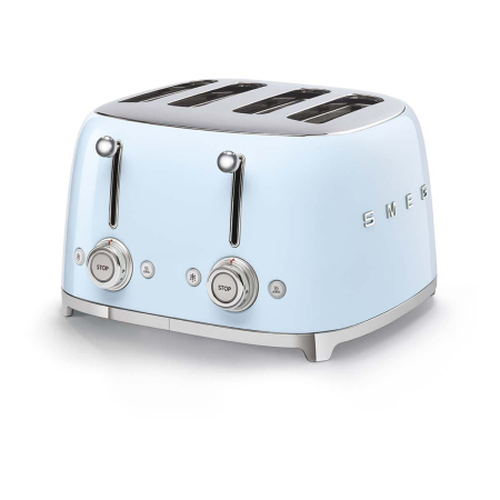 Тостер на 4 ломтика SMEG 50s style (TSF03PBEU) Пастельный голубой Тостер на 4 ломтика SMEG 50s style (TSF03PBEU) Пастельный голубой
