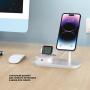 Беспроводная зарядная станция Deppa 3в1 MagSafe iPhone, Apple Watch, Airpods (23155) White, белый Беспроводная зарядная станция Deppa 3в1 MagSafe iPhone, Apple Watch, Airpods (23155) White, белый