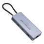Хаб hoco. 8в1 (HDTV+RJ45+SD/TF+PD+Type-C3.0+USB3.0*2) (HB52) Темно-серый Хаб hoco. 8в1 (HDTV+RJ45+SD/TF+PD+Type-C3.0+USB3.0*2) (HB52) Темно-серый