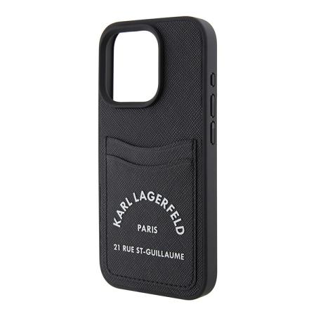 Чехол Karl Lagerfeld для iPhone 15 Pro Max Cardslot PU Saffiano RSG 3D rubber logo Hard (KLHCP15XSAPRSGK) Черный Чехол Karl Lagerfeld для iPhone 15 Pro Max Cardslot PU Saffiano RSG 3D rubber logo Hard (KLHCP15XSAPRSGK) Черный