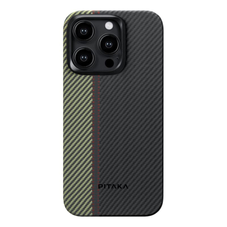 Чехол для iPhone 15 Pro Max Pitaka Fusion Weaving MagEZ Case 4, Overture, кевлар (арамид) (FO1501PM) Черный/зеленый Чехол для iPhone 15 Pro Max Pitaka Fusion Weaving MagEZ Case 4, Overture, кевлар (арамид) (FO1501PM) Черный/зеленый