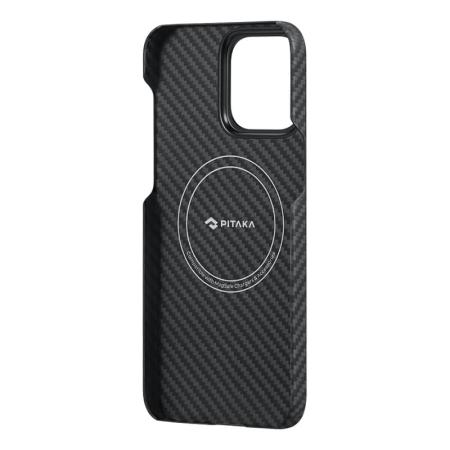 Чехол для iPhone 15 Pro Pitaka MagEZ Case 4 кевлар (арамид) (KI1501P) Черно-серый Чехол для iPhone 15 Pro Pitaka MagEZ Case 4 кевлар (арамид) (KI1501P) Черно-серый