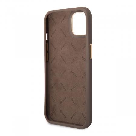 Чехол Guess для iPhone 14 CG Mobile PU 4G Script metal logo Hard (GUHCP14SHG4SHW) Коричневый Чехол Guess для iPhone 14 CG Mobile PU 4G Script metal logo Hard (GUHCP14SHG4SHW) Коричневый